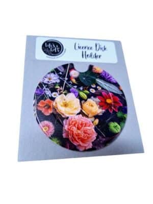 Floral Licence Disk Holder 012