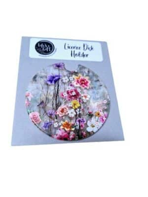 Floral Licence Disk Holder 017