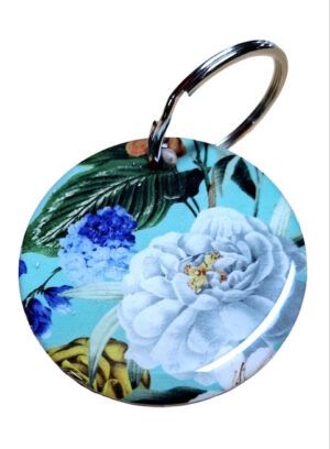 White Blooming Flowers Keyring 062