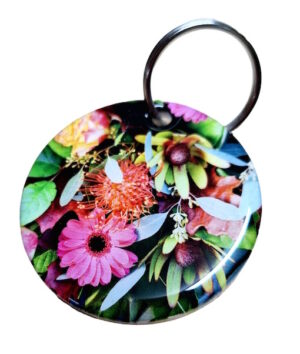 Bright Assorted Flowers Keyring 114