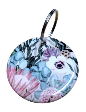 Stunning Colourful Flowers Keyring 064