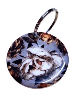 White Gold Rose Keyring 117