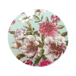 White and Pink Flowers Licence Disk Holder 044