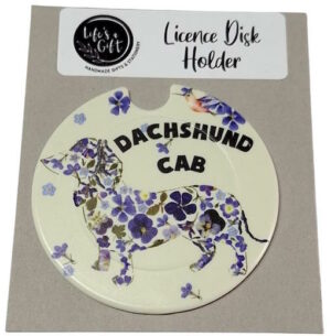 Dachshund Cab Licence Disk Holder 036
