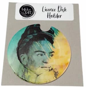 Frida Kahlo Behind Colour Licence Disk Holder 017