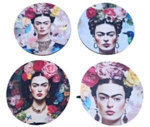 Frida Kahlo Pink Rose Lady