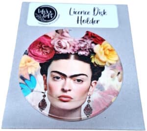 Frida Kahlo and Pink Roses Licence Disk Holder 013