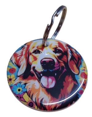 Pretty Golden Retriever Keyring 031