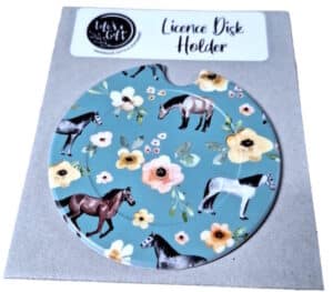 Grazing Horses Licence Disk Holder 059