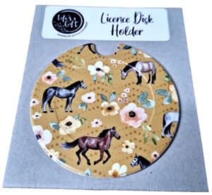 Horses and Flowers Licence Disk Holder 058