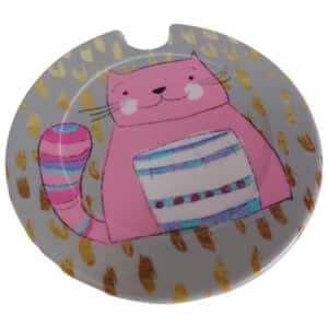 Pink Stripy Tail Cat Licence Disk Holder 082