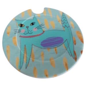 Purple Tummy Cat Licence Disk Holder 084