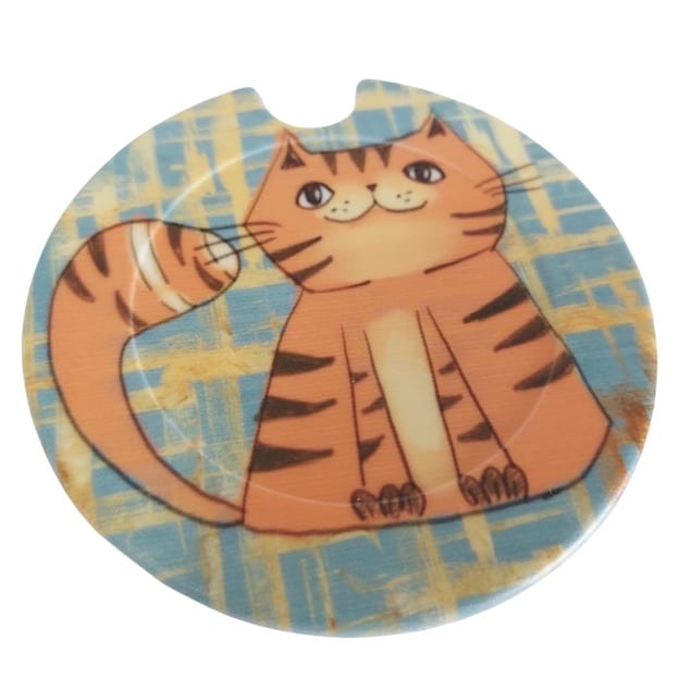 Orange Tiger Cat Licence Disk Holder 079