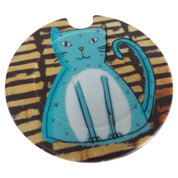 Twirly Tail Blue Cat Licence Disk Holder 077