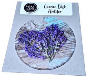 Lavender Heart Licence Disk Holder 033