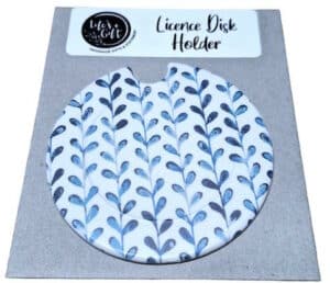 Blue Leaves Licence Disk Holder 048