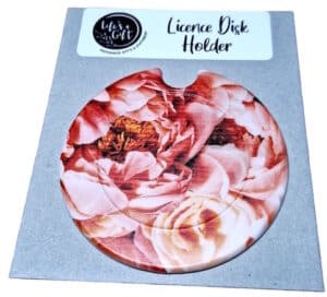 Pink Rose Petals Licence Disk Holder 030