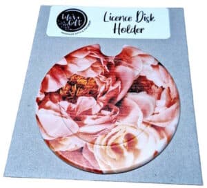 Soft Pink Rose Petals Licence Disk Holder 049