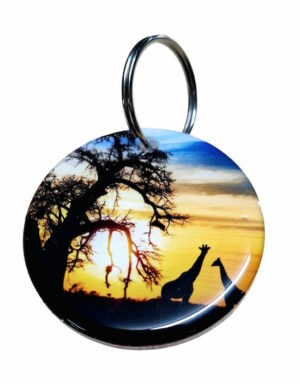 Sunset Giraffes Keyring 007