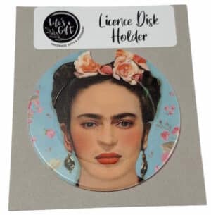 Soft Pink Flowers Frida Kahlo Licence Disk Holder 015