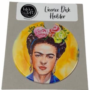 Frida Kahlo Pink and Green Roses Licence Disk Holder 016