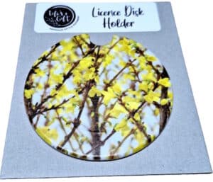 Yellow Leaves Licence Disk Holder 037