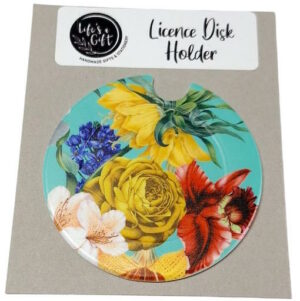 Yellow Rose and Assorted Flowers Licence Disk Holder 047