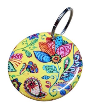 Bright Mandala Flower Petals Keyring 113