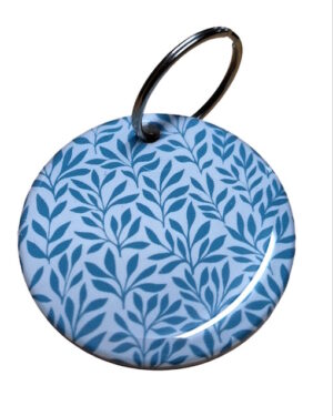 Blue Leaves Keyring 079