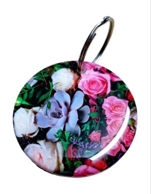 Roses and Succulents Keyring 057