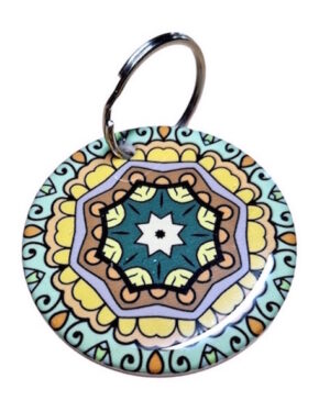 Mandala Flower Wheel Keyring 109